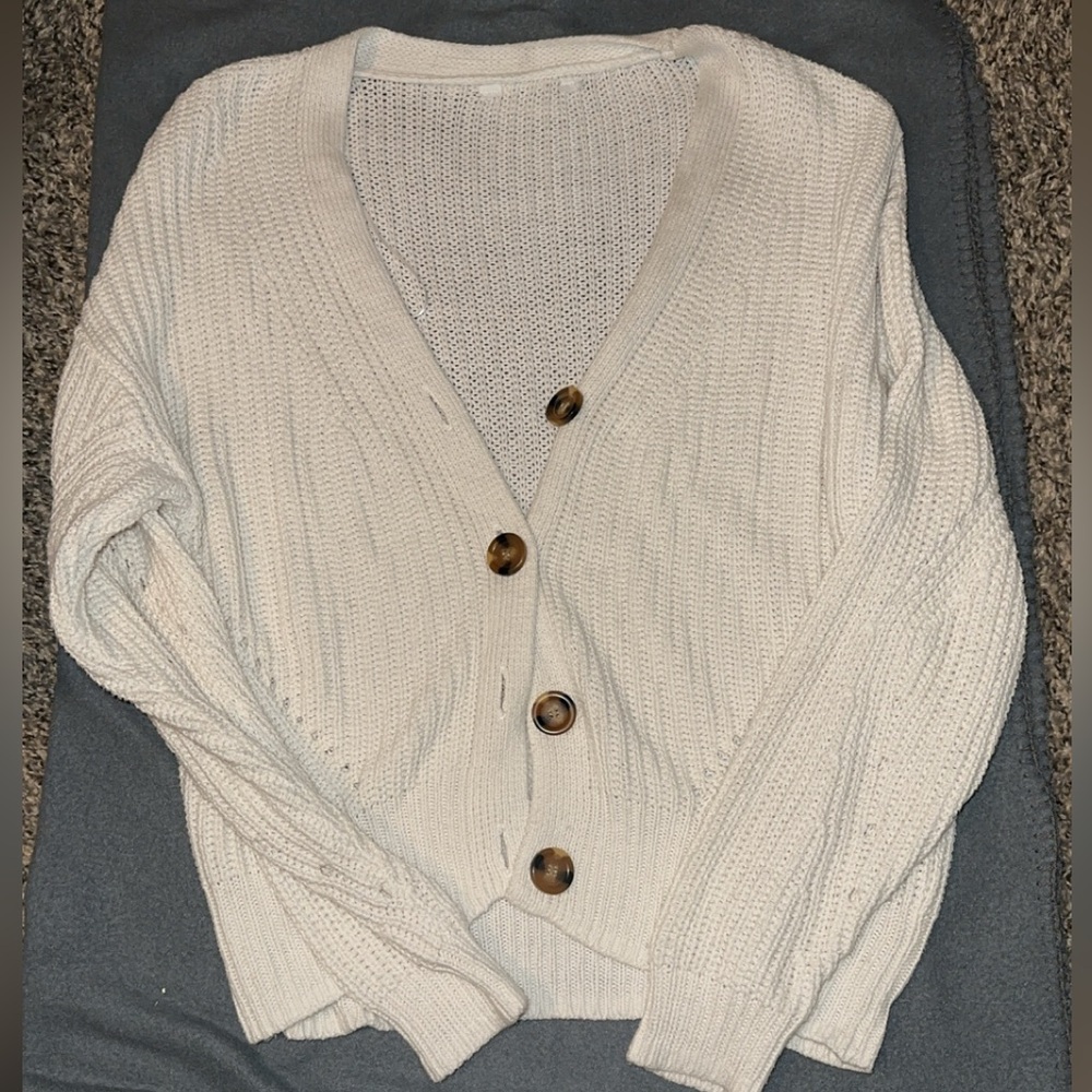 Cozy Cream Button-Up Sweater